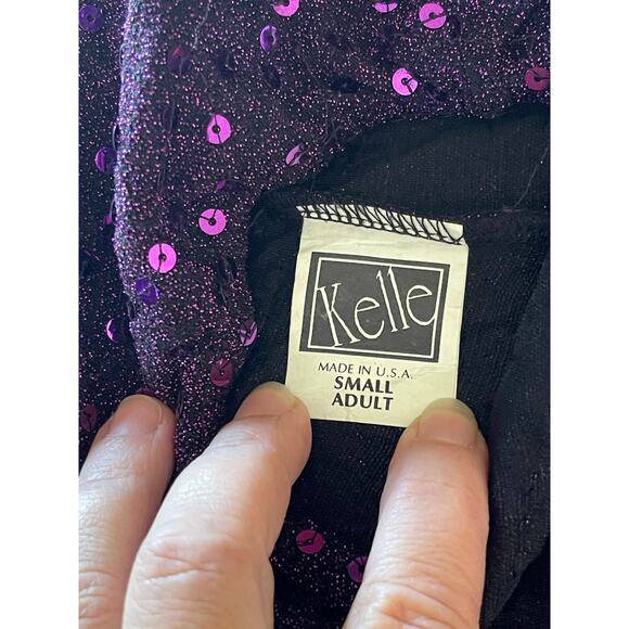 Kelle Performing Bodysuit Purple Sequin Small - Picture 6 of 6
